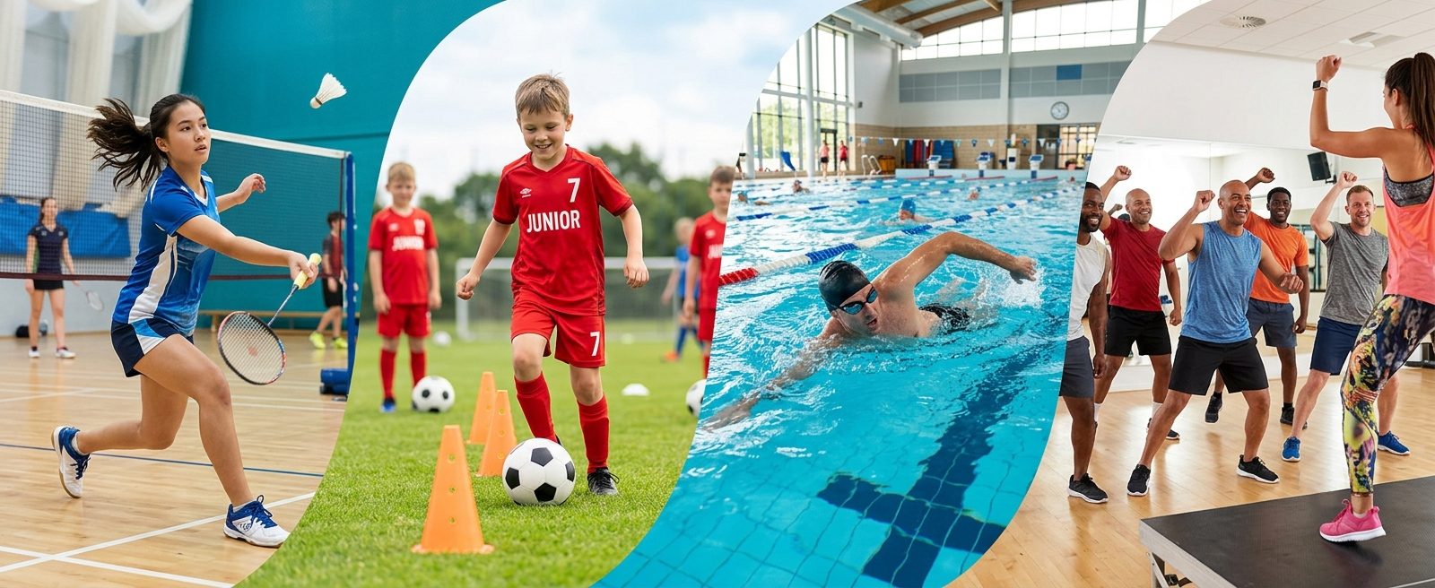 Badminton, junior football, swimming and a fitness class, the four sports Velocity brings together